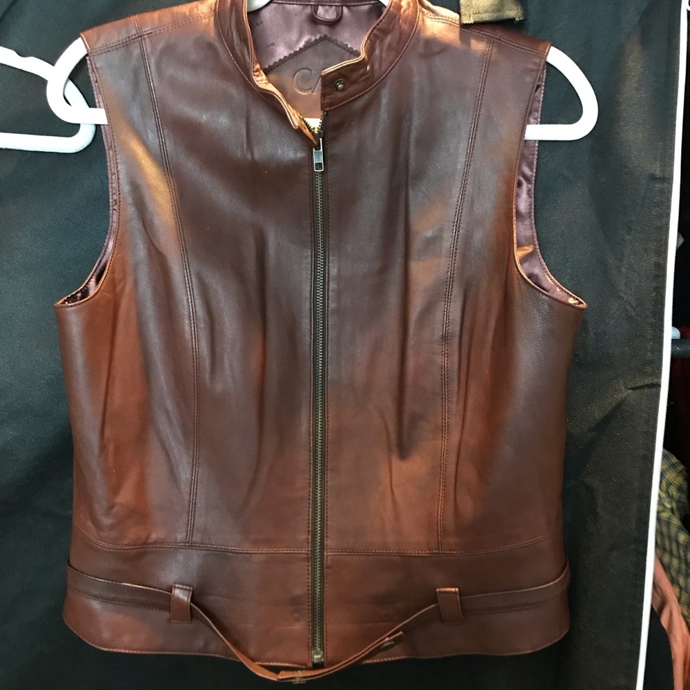 CAbi Dark Brown Leather Vest